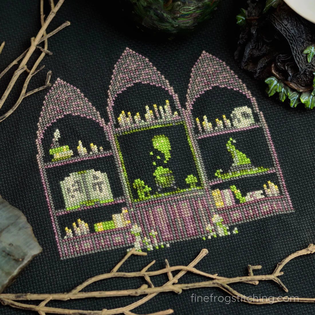 Witchy Workspace - Fine Frog Stitching - Cross Stitch Pattern