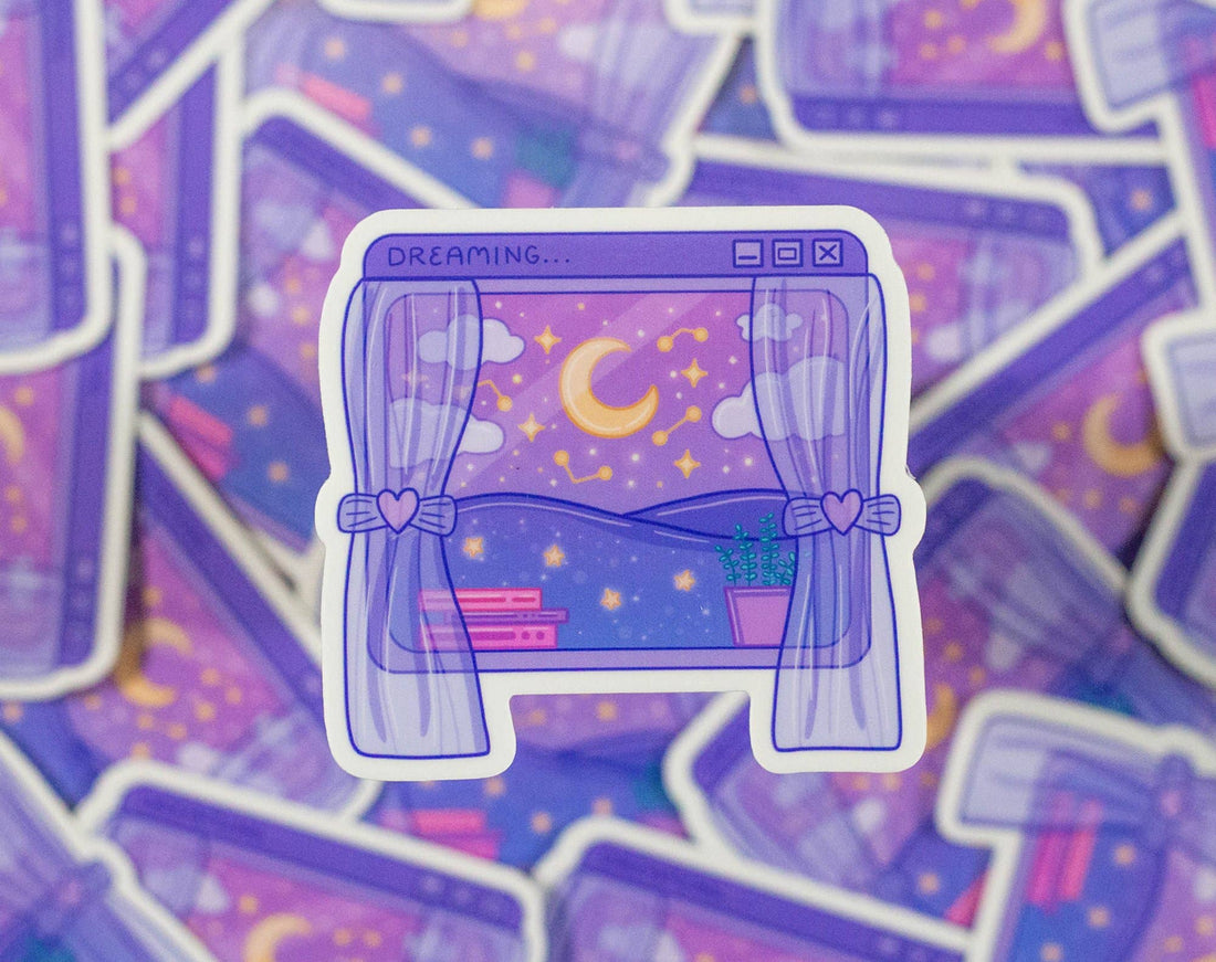 Dreaming Window Vinyl Sticker - Unicorn Eclipse
