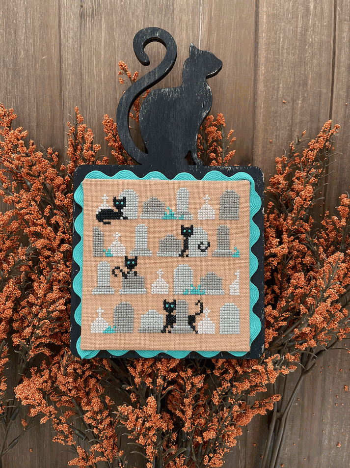 Cats in a Graveyard - Petal Pusher - Cross Stitch Pattern