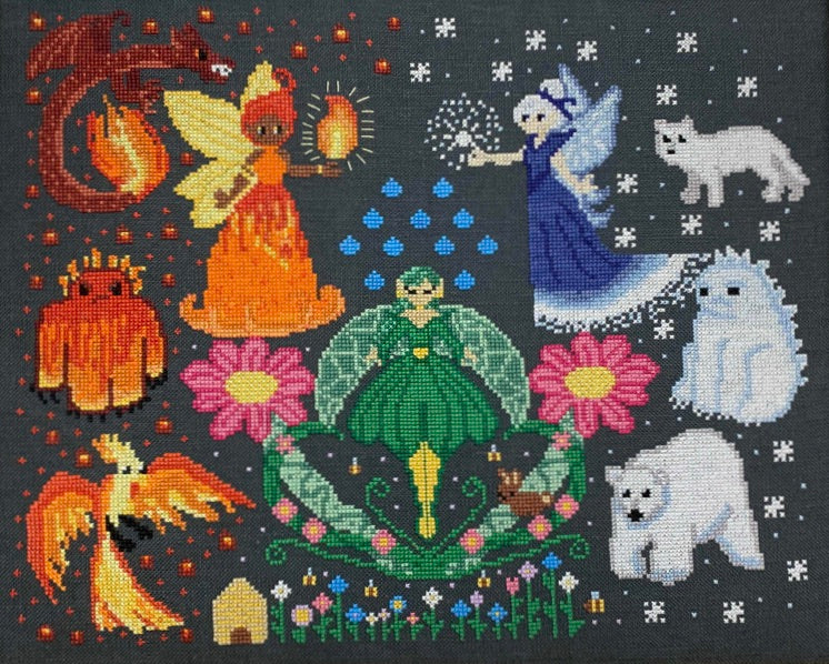 Ice & Fire Sampler - World on a String by Dara - Cross Stitch Pattern