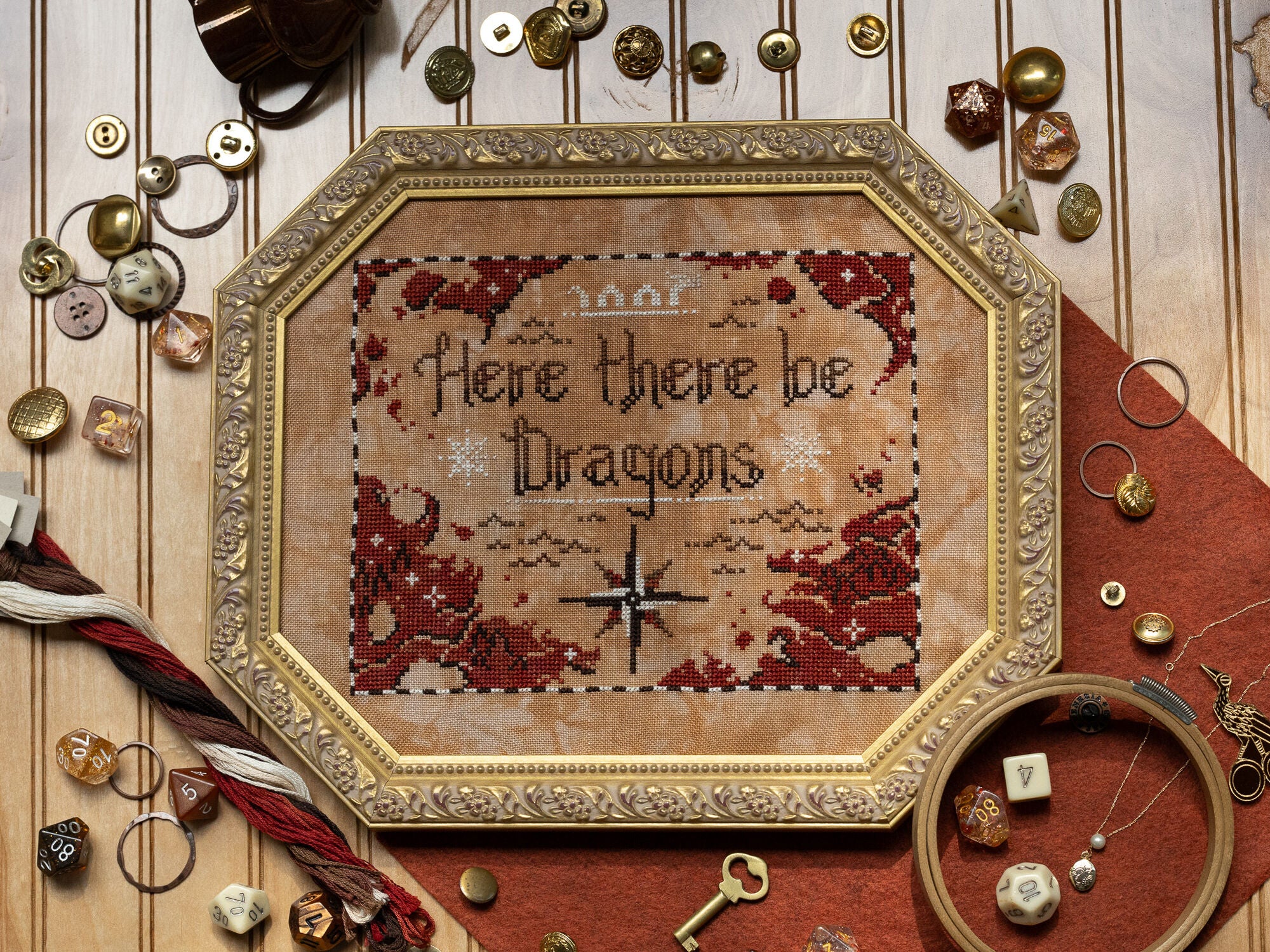 Here There Be Dragons - Sprouting Lupine - Cross Stitch Pattern