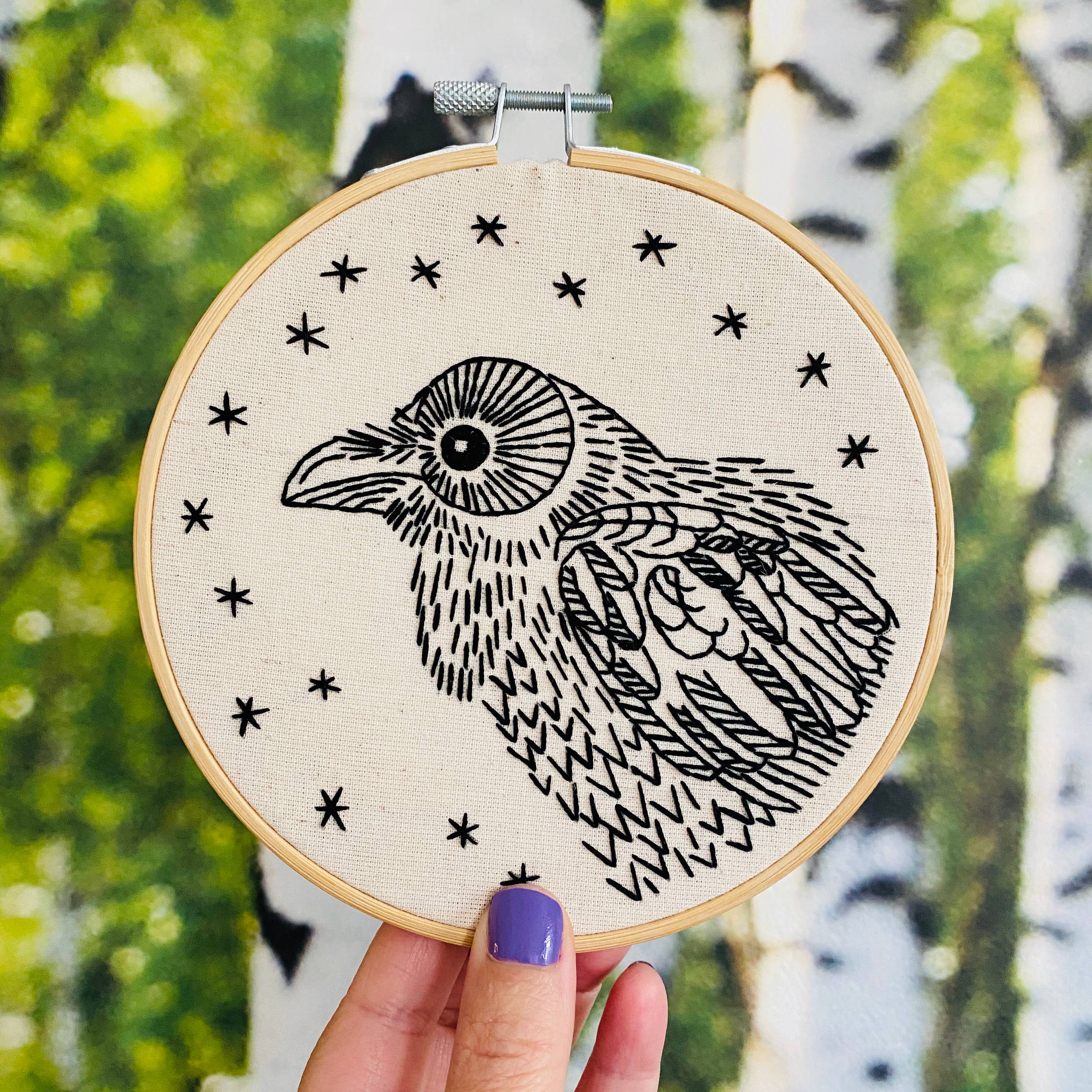 Nevermore Raven Embroidery Kit - Hook, Line, & Tinker
