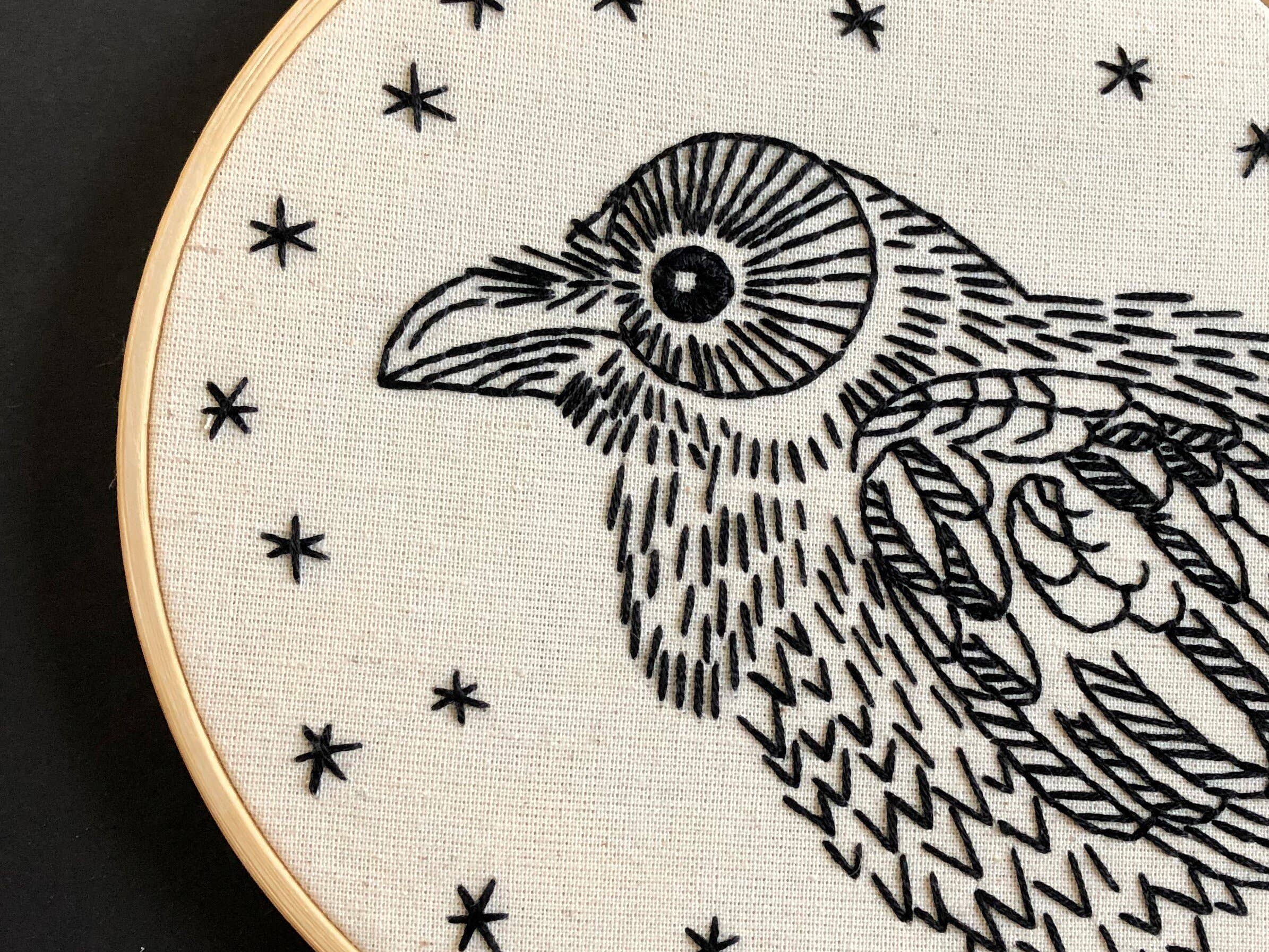 Nevermore Raven Embroidery Kit - Hook, Line, & Tinker