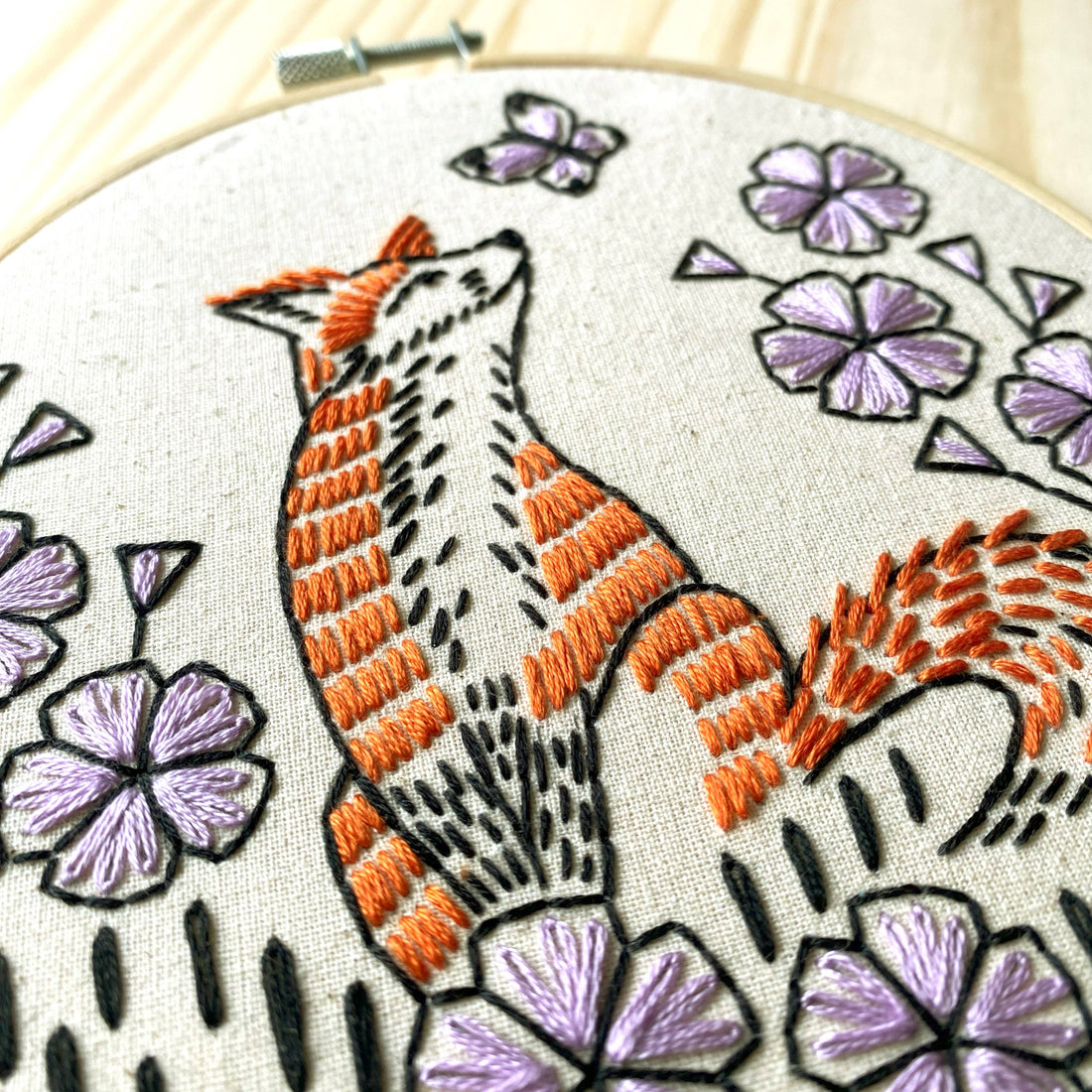 Fox in Phlox Embroidery Kit - Hook, Line, & Tinker