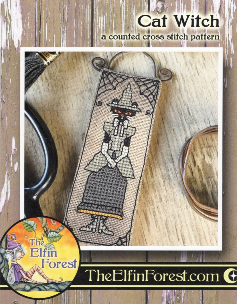 Cat Witch - The Elfin Forest - Cross Stitch Pattern