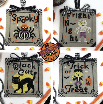 Halloween Spooktacular Ornament Series Parts 5-8 - Tiny Modernist - Cross Stitch Pattern