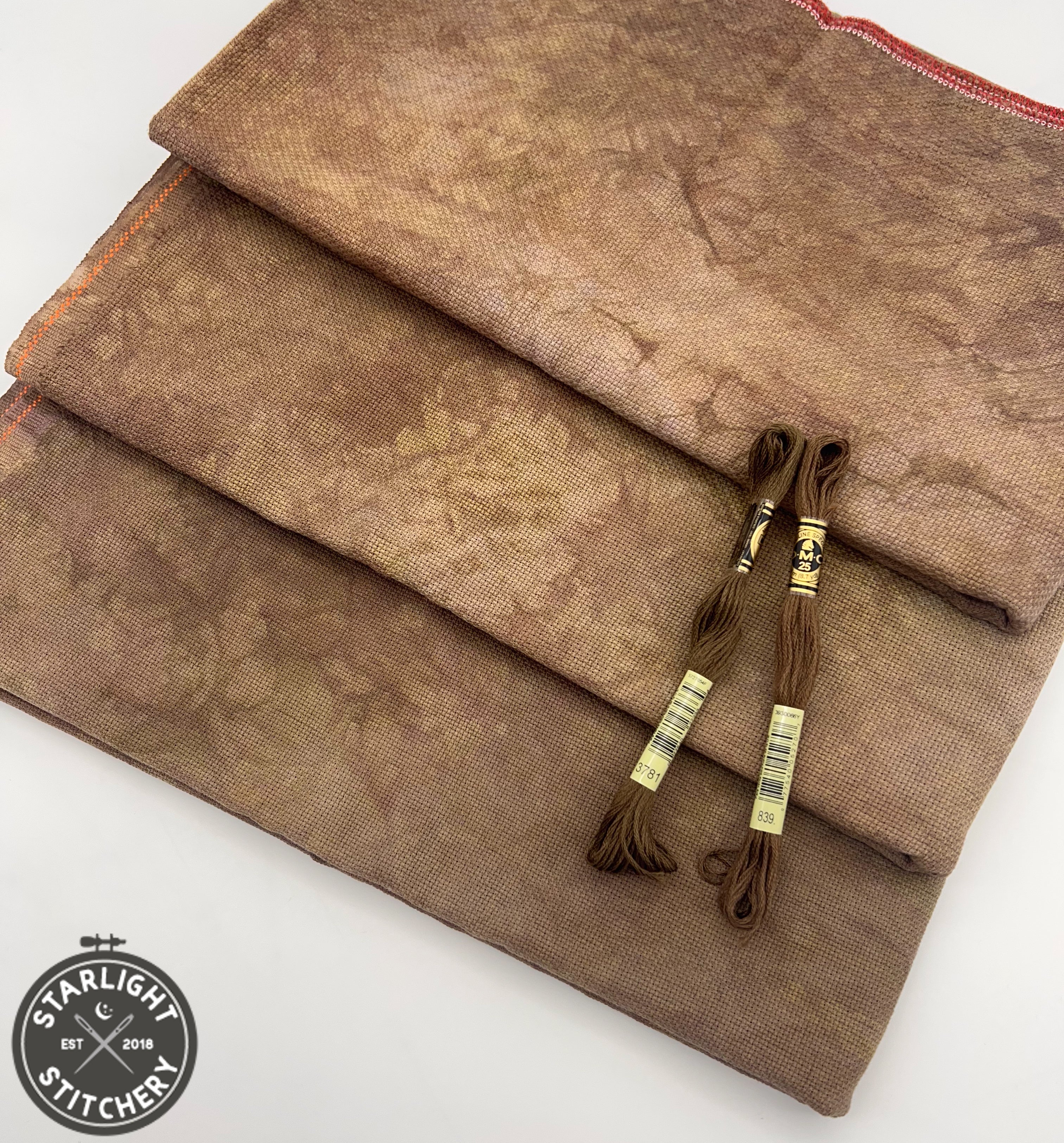 "Coffee Club" Hand Dyed Cross Stitch Fabric - BeStitchMe