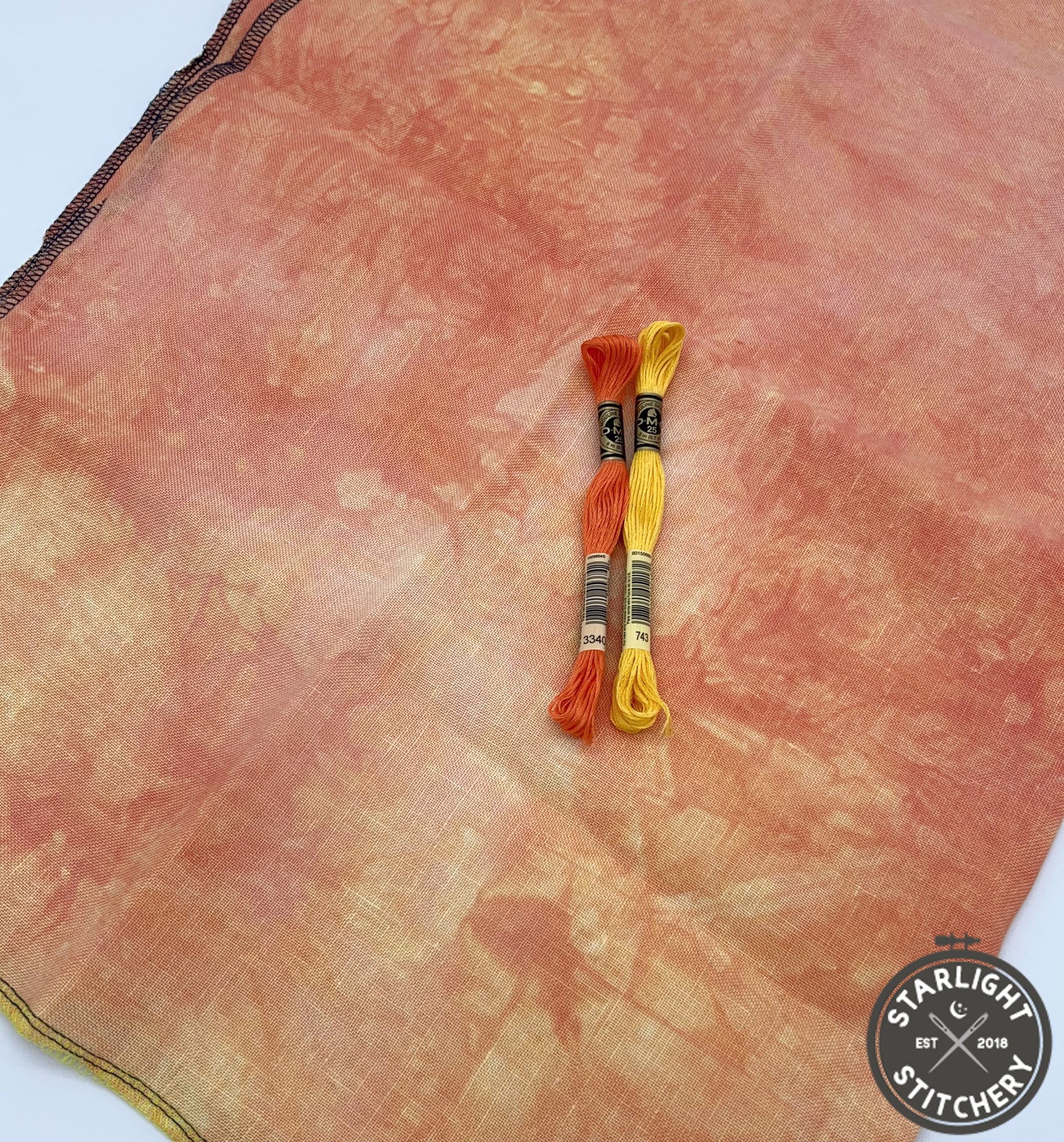 "One in a Melon" Hand Dyed Cross Stitch Fabric - Black Cauldron Dyeworks