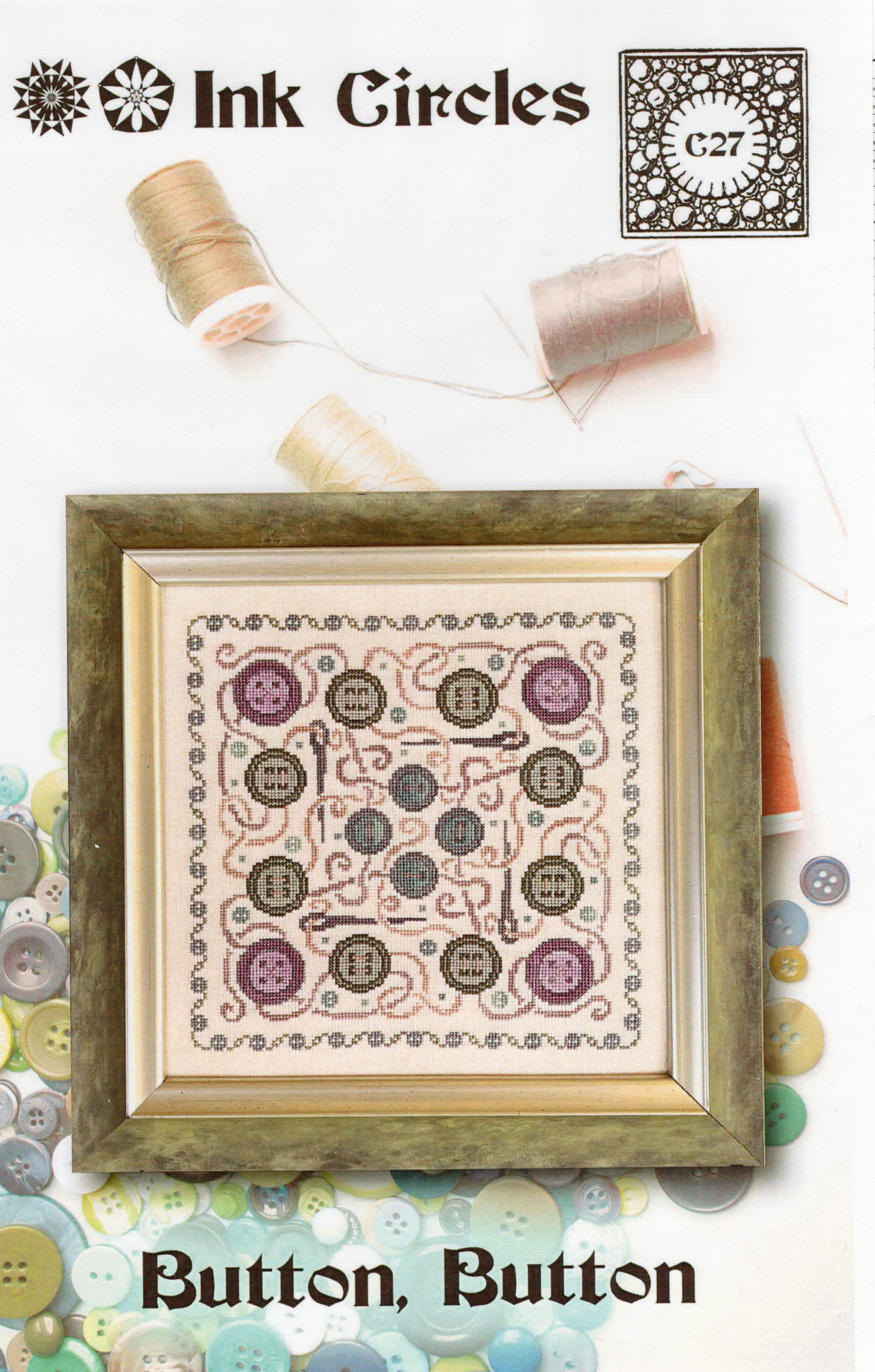 Button Button - Ink Circles - Cross Stitch Pattern