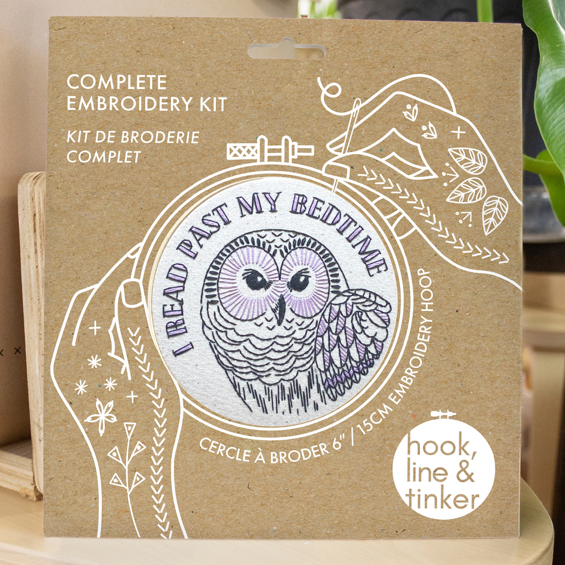 I Read Past My Bedtime Embroidery Kit - Hook, Line, & Tinker