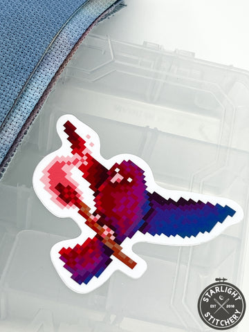 Chaos Bird Cross Stitch Sticker - Fine Frog Stitching