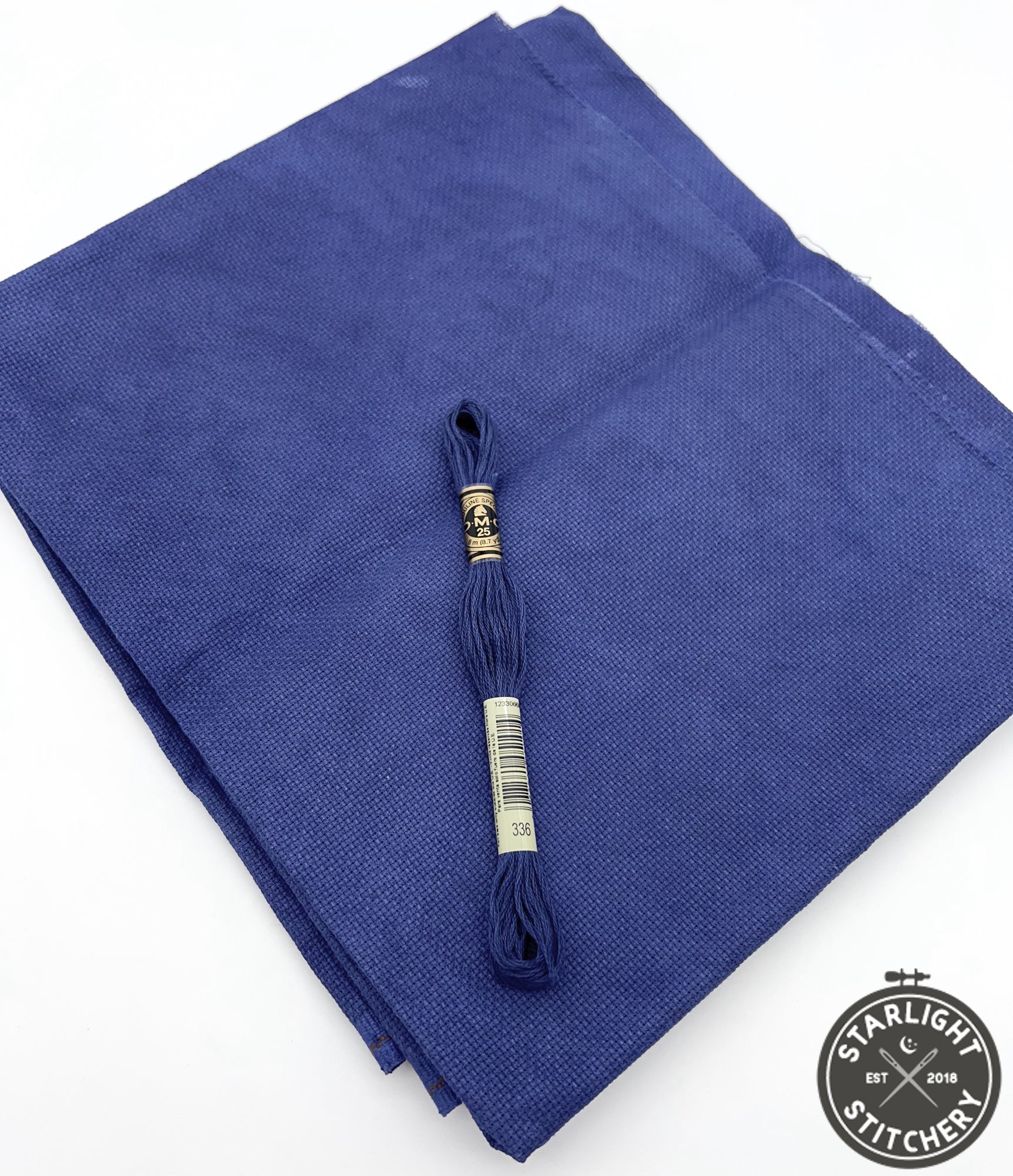 "Eliza's Indigo" Hand Dyed Cross Stitch Fabric - Dames of the Needle