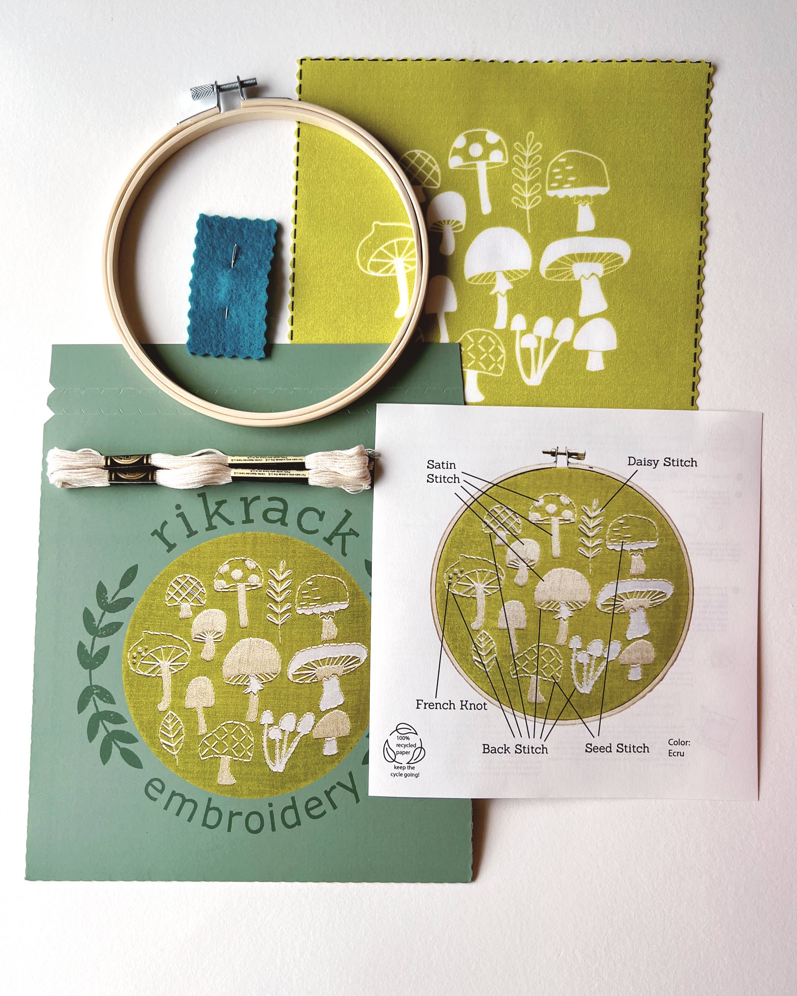 Mushrooms Embroidery Kit - Rikrack