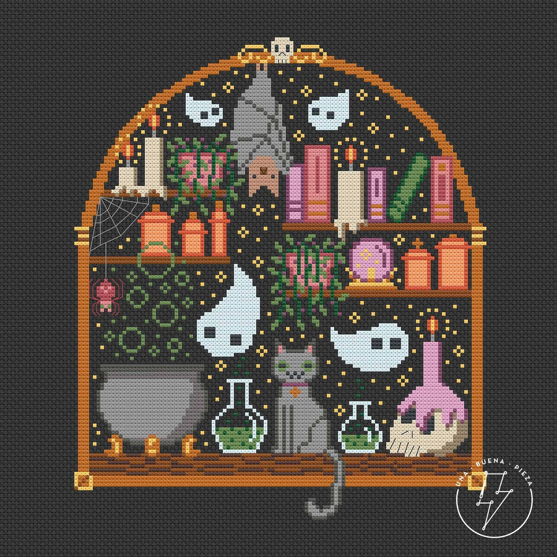 Witchy Desk - Una Buena Pieza - Cross Stitch Pattern