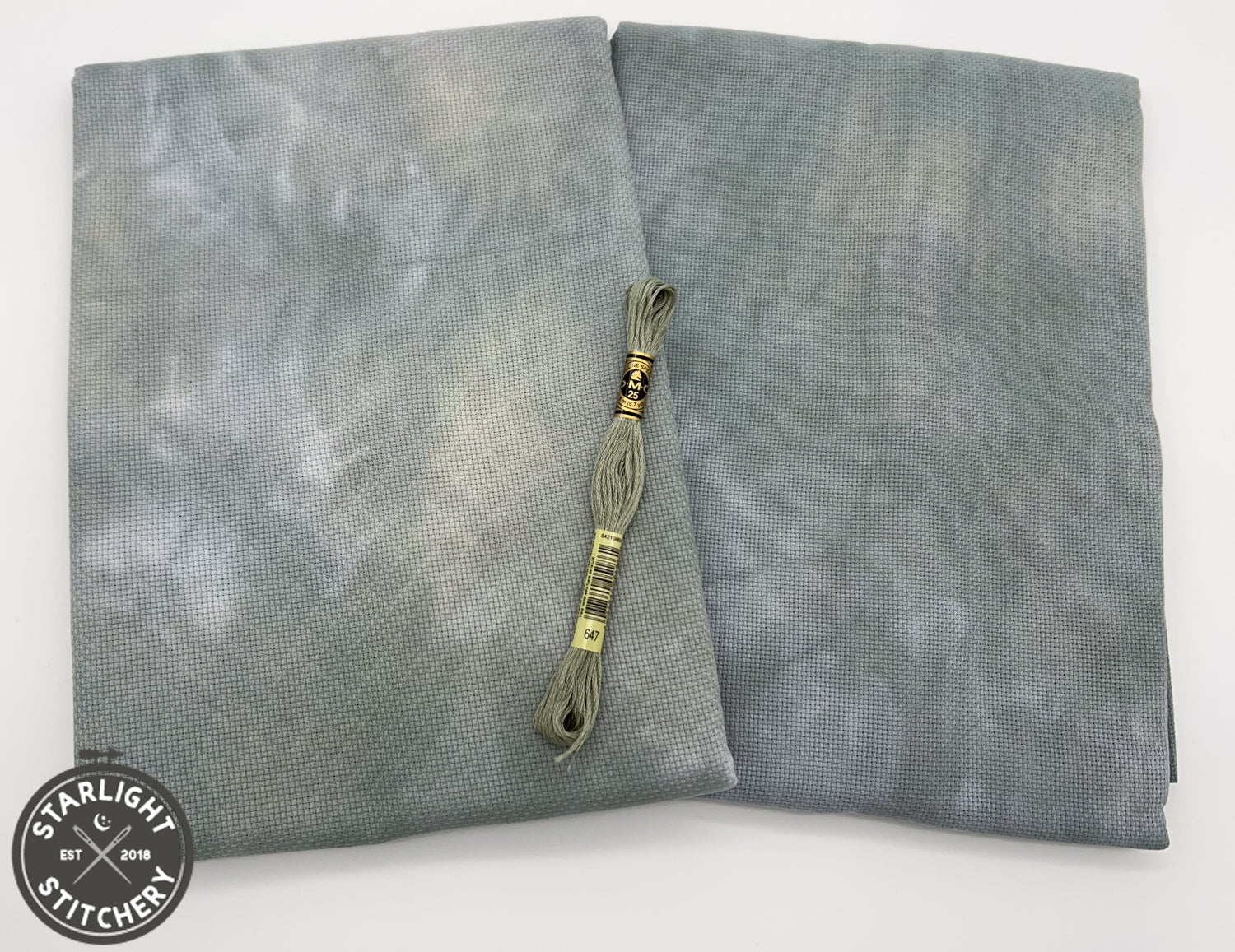 "Charcoal" Forbidden Fiber Co. - Hand Dyed Cross Stitch Fabric