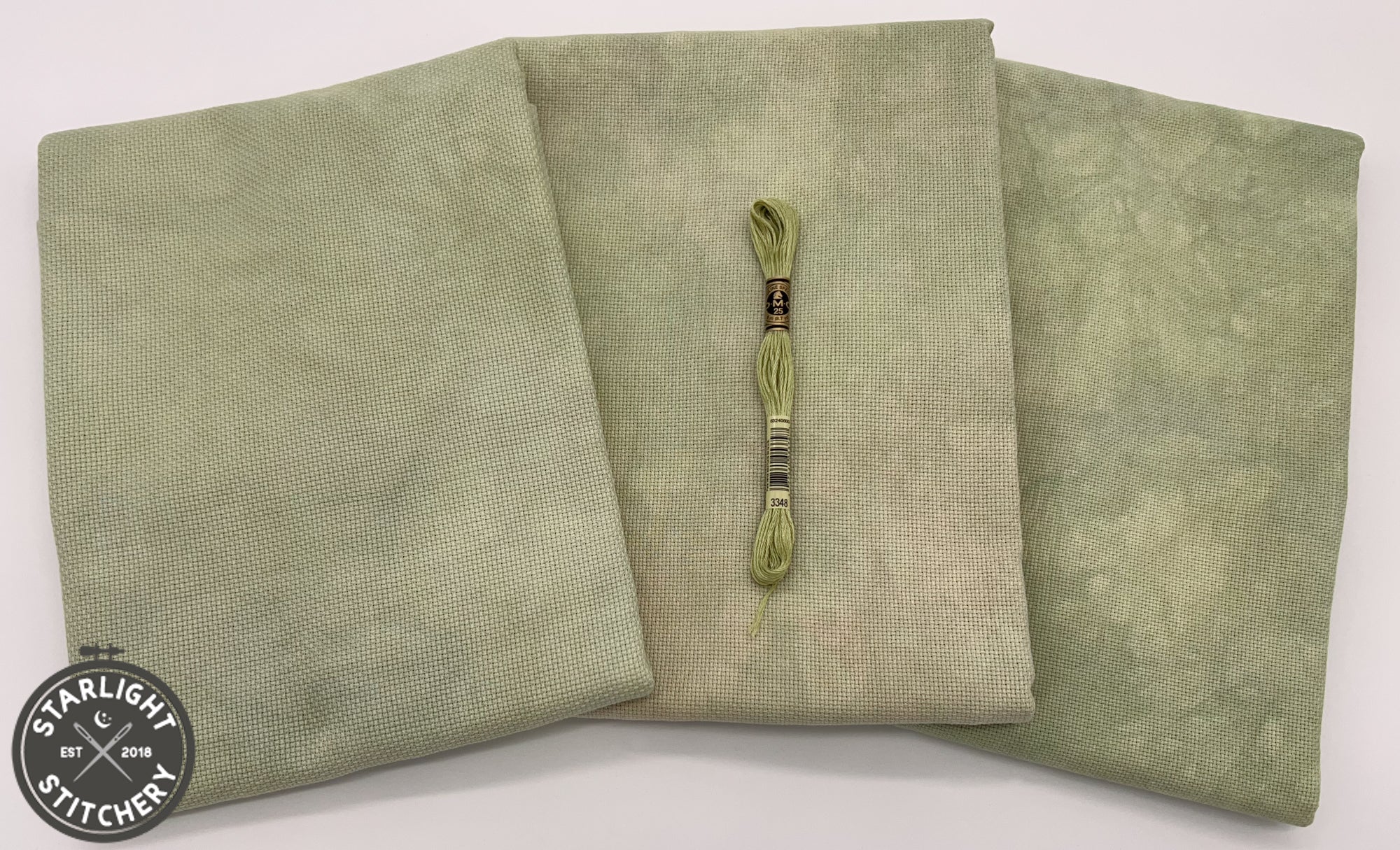 "Pistachio" Forbidden Fiber Co. - Hand Dyed Cross Stitch Fabric