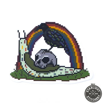 Goth Rainbow Cross Stitch Sticker - The Stitch Crypt