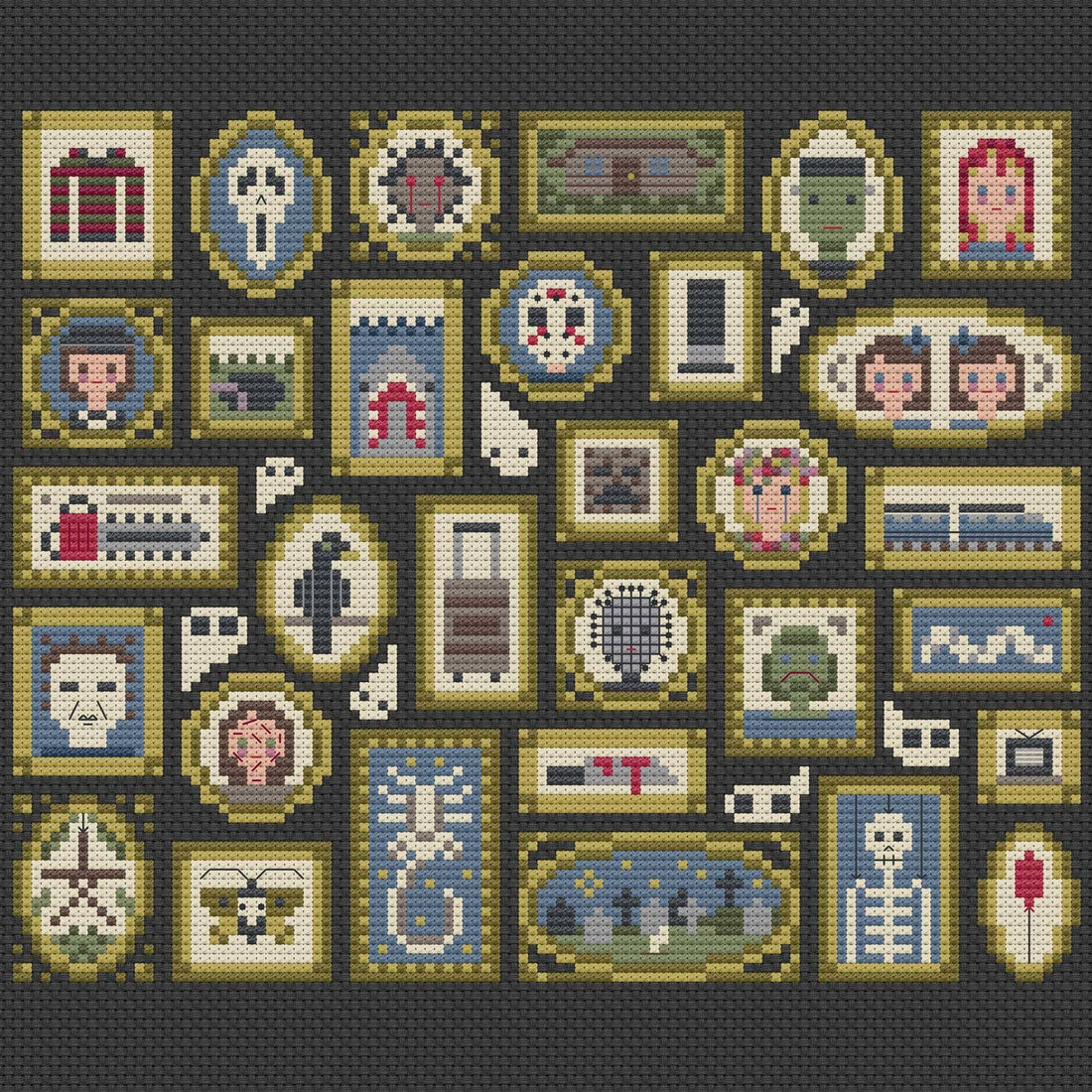Horror Movie Museum 1 - Una Buena Pieza - Cross Stitch Pattern