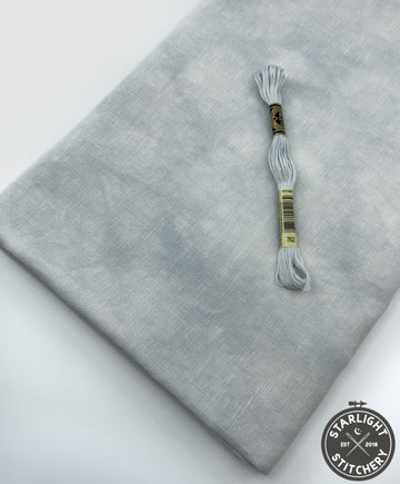 "Graveyard Mist" Linen - Lapin Loops - Hand Dyed Cross Stitch Fabric
