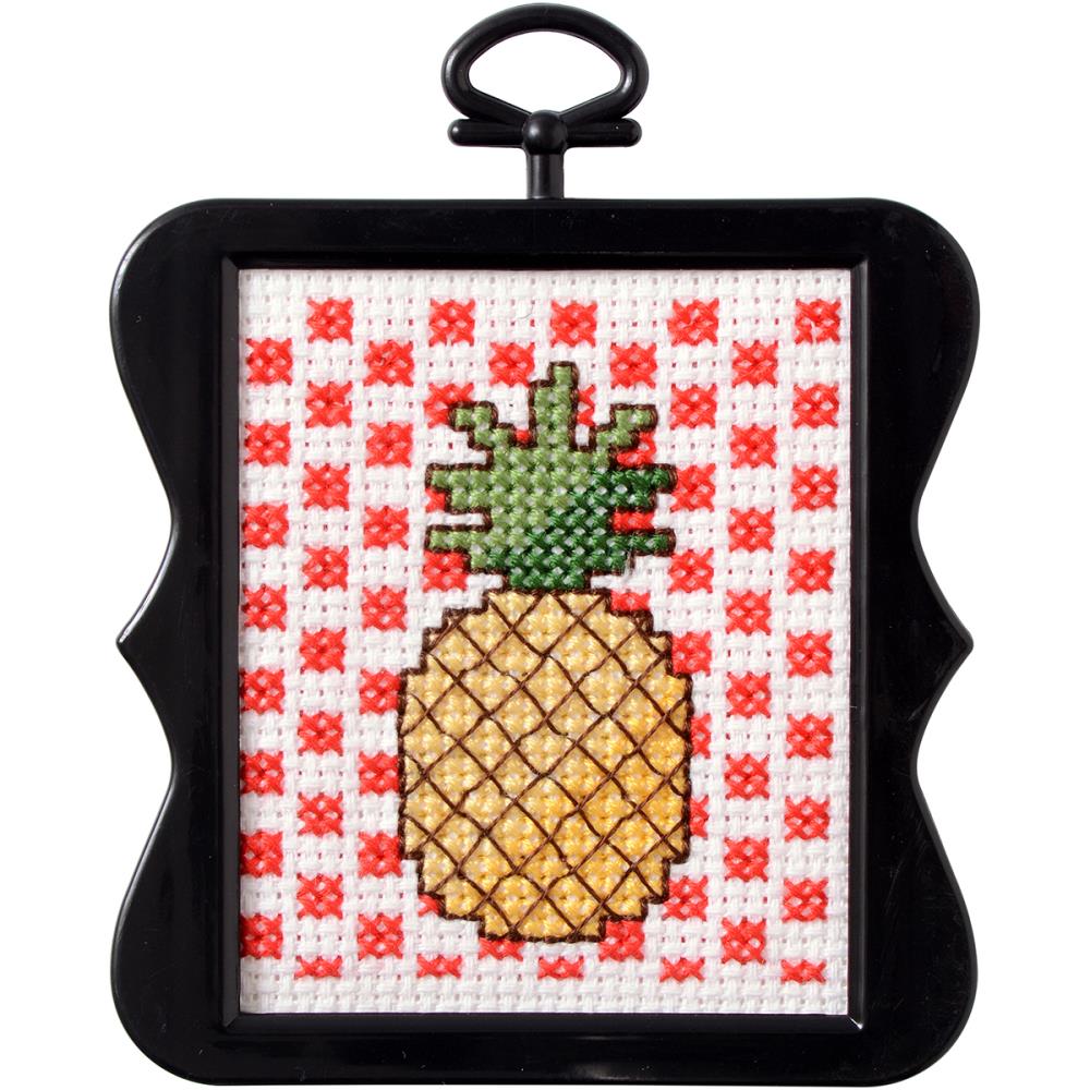 Bucilla Beginner Minis Pineapple Counted Cross Stitch Kit 3x3 14 Count