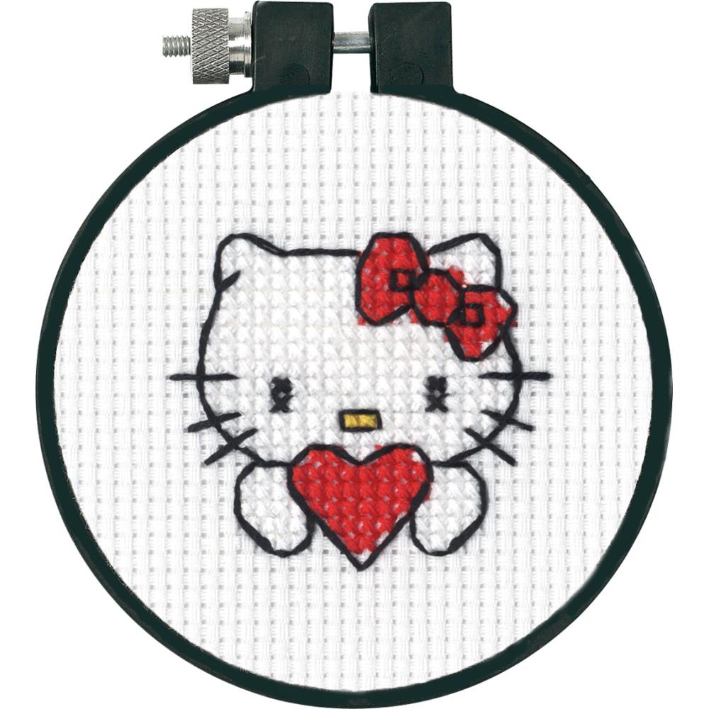 Hello Kitty Sew Kit Cross Stitch Tote Bag Yarn Measuring Tape Toy Kid Craft  NEW