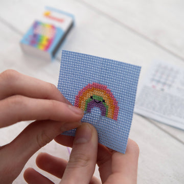 Kawaii Rainbow Arc Mini Cross Stitch Kit In A Matchbox - Marvling Bros Ltd