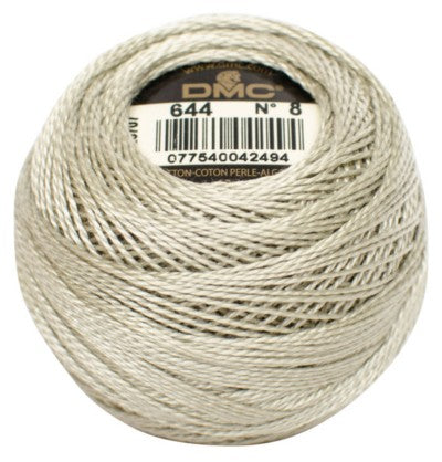Pearl Cotton Ball Size 8 - 644 (Medium Beige Gray) - DMC Embroidery Floss