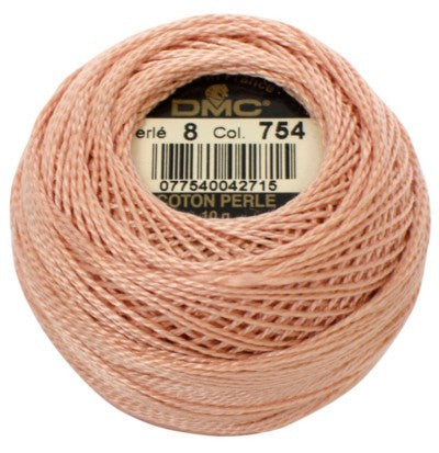 Pearl Cotton Ball Size 8 - 754 (Light Peach) - DMC Embroidery Floss