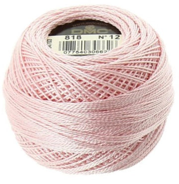 Pearl Cotton Ball Size 12 - 818 (Baby Pink) - DMC Embroidery Floss