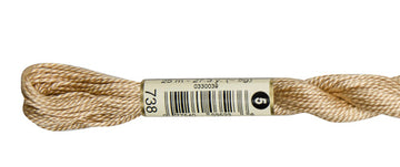 Pearl Cotton Size 5 - 738 (Very Light Tan) - DMC Embroidery Floss