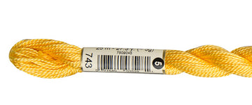 Pearl Cotton Size 5 - 743 (Medium Yellow) - DMC Embroidery Floss