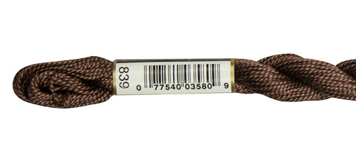 Pearl Cotton Size 5 - 839 (Dark Beige Brown) - DMC Embroidery Floss