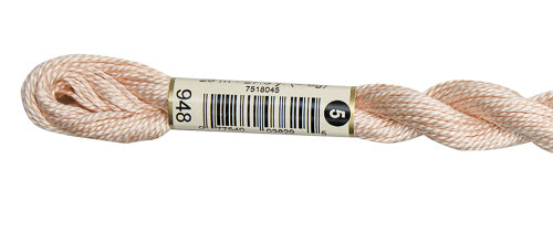 Pearl Cotton Size 5 - 948 (Very Light Peach) - DMC Embroidery Floss