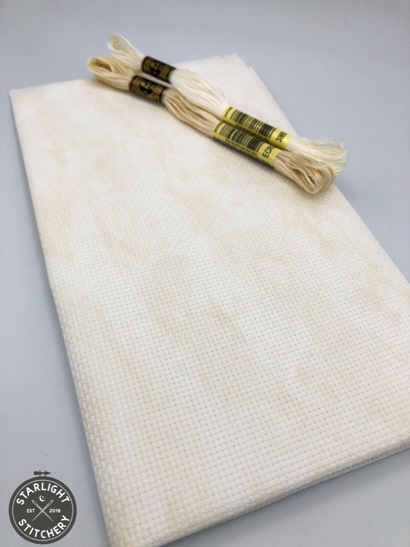 Aida Cloth 14 Count Cotton Cross stitch Fabric- Cream colour /White colour.