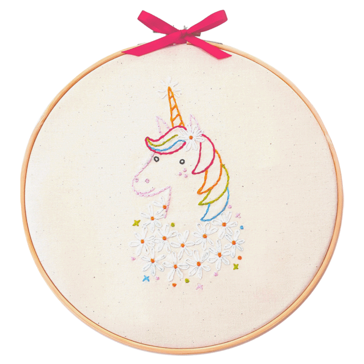Unicorn Embroidery Wall Art - Penguin & Fish - Embroidery Kit