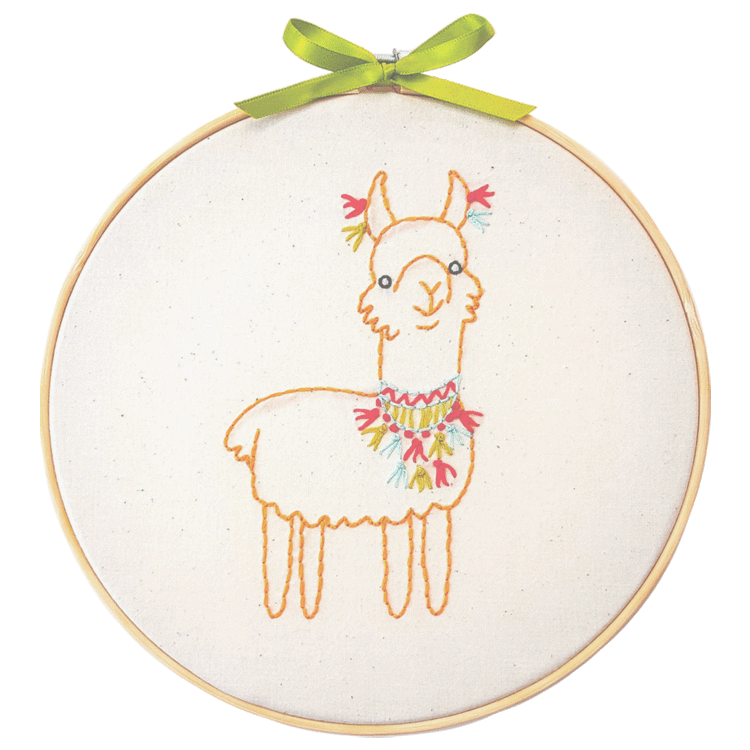 Llama Embroidery Wall Art Kit - Embroidery Kit