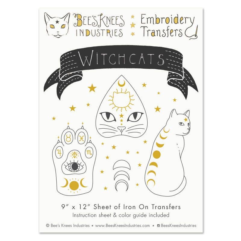 Witchcats Embroidery Transfer - Bee's Knees Industries