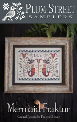 Mermaid Fraktur - Plum Street Samplers - Cross Stitch Pattern