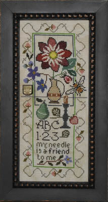 Dahlia (Still Life Sampler) - Tellin Emblem - Cross Stitch Pattern