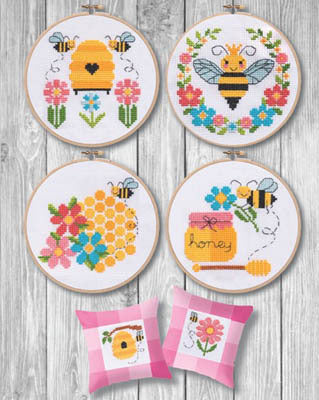 Bees & Honey - Tiny Modernist - Cross Stitch Pattern