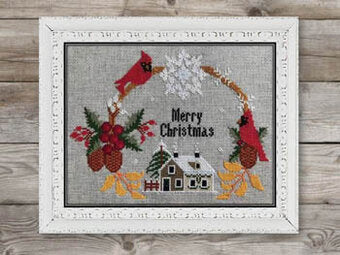 Christmas Wreath - Twin Peak Primitives - Cross Stitch Pattern