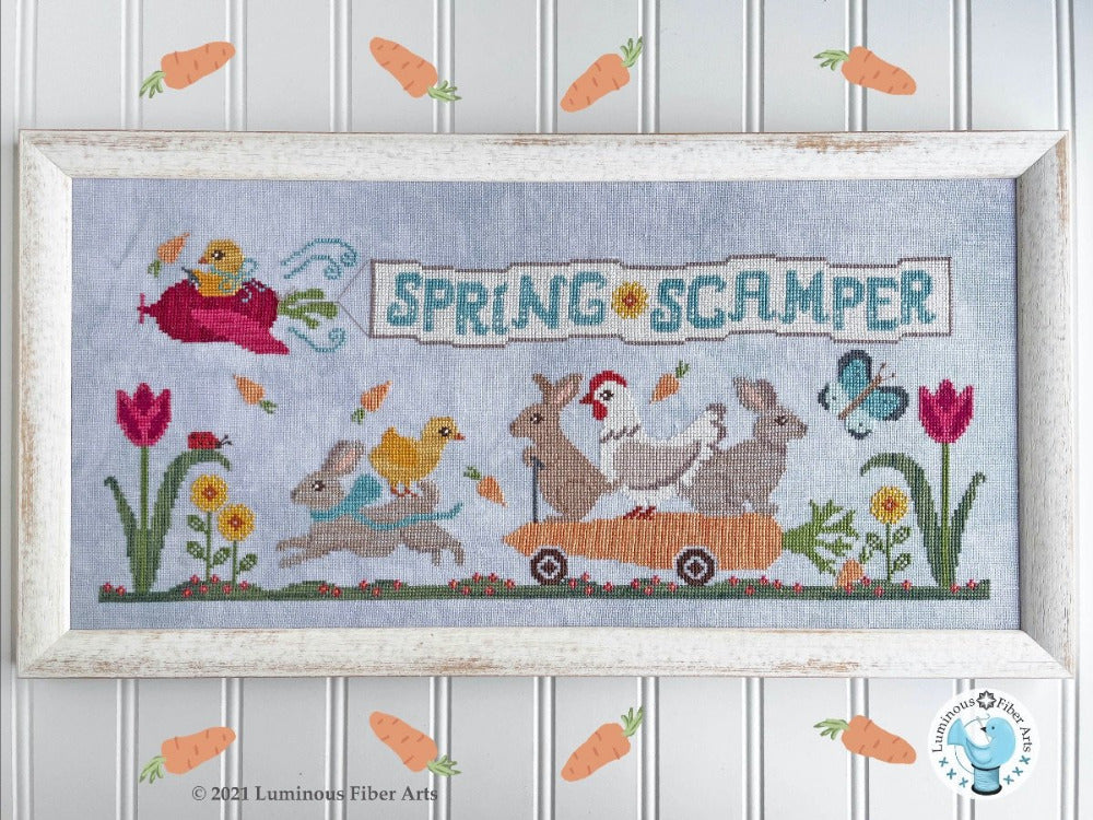 Spring Scamper - Luminous Fiber Arts - Cross Stitch Pattern