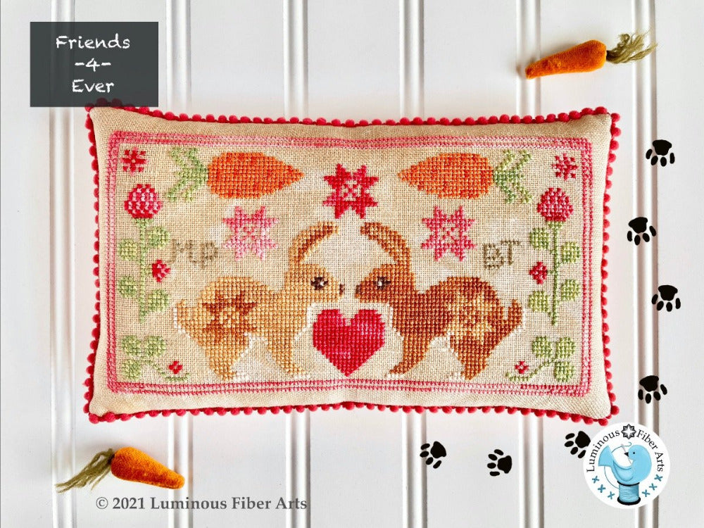 Friendship Series: BFF Bunnies - Luminous Fiber Arts - Cross Stitch Pattern