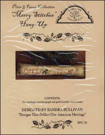 Plain & Fancy Collection: Merry Stitches Hang-Up - Homespun Elegance - Cross Stitch Pattern