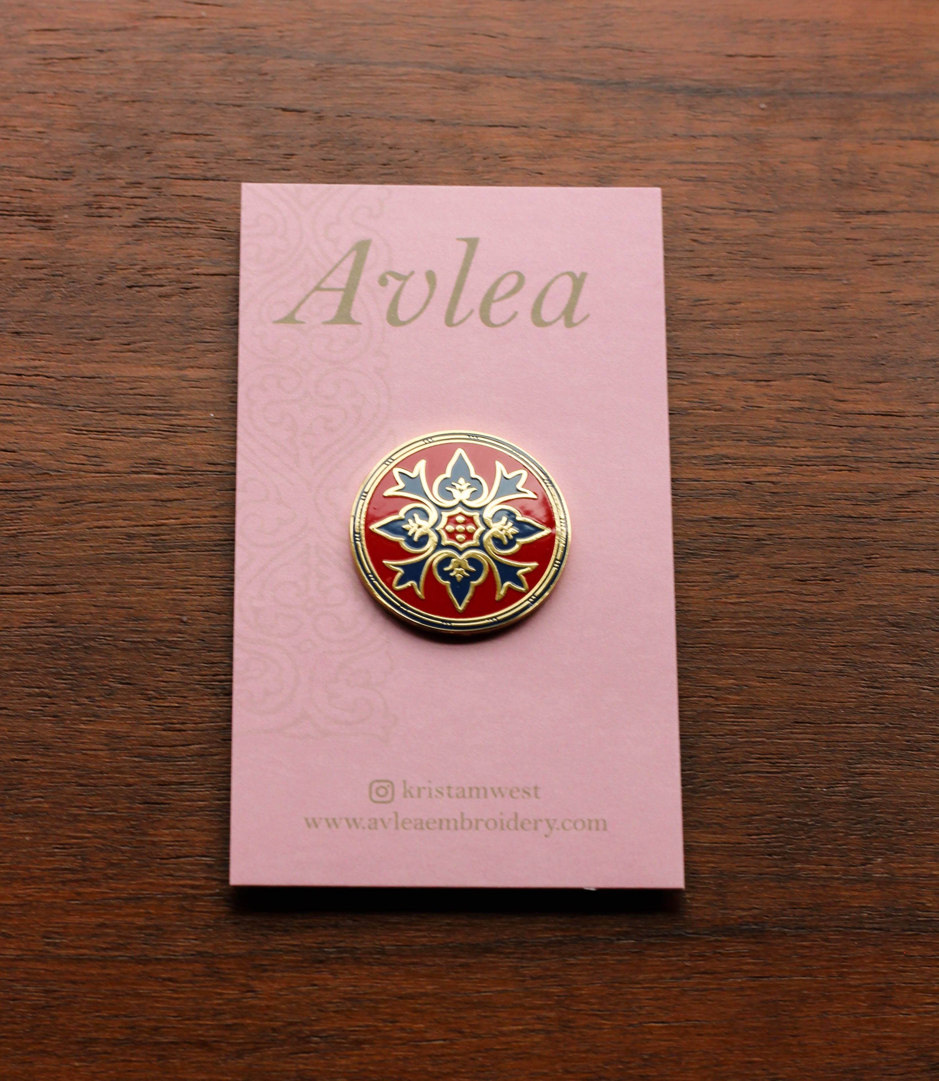 Justina Enamel Needle Minder - Avlea Folk Embroidery - Cross Stitch Notions