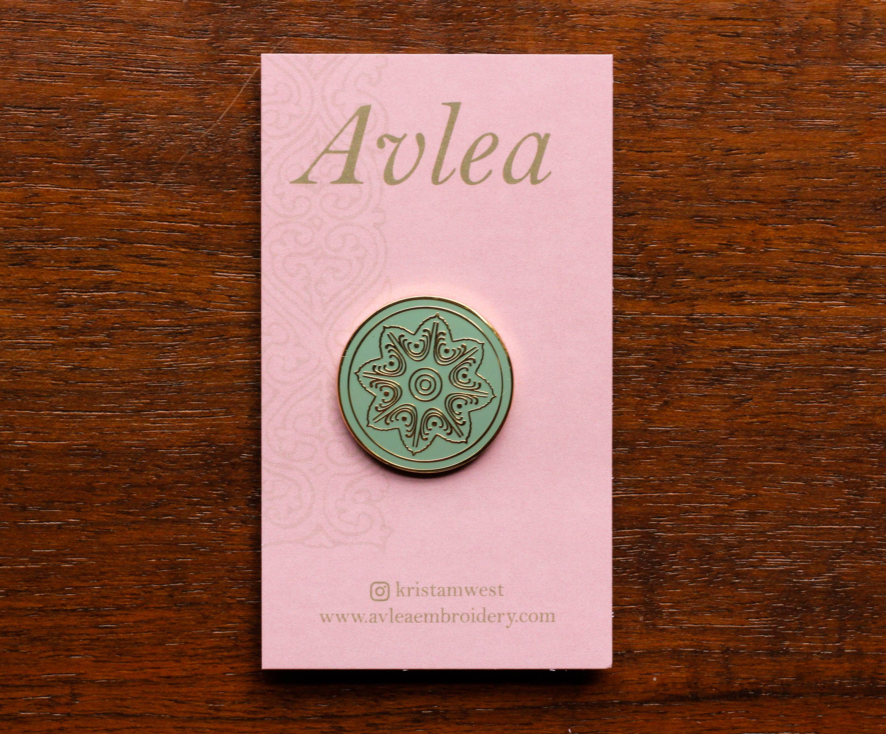 Daphni Enamel Needle Minder - Avlea Folk Embroidery - Cross Stitch Notions