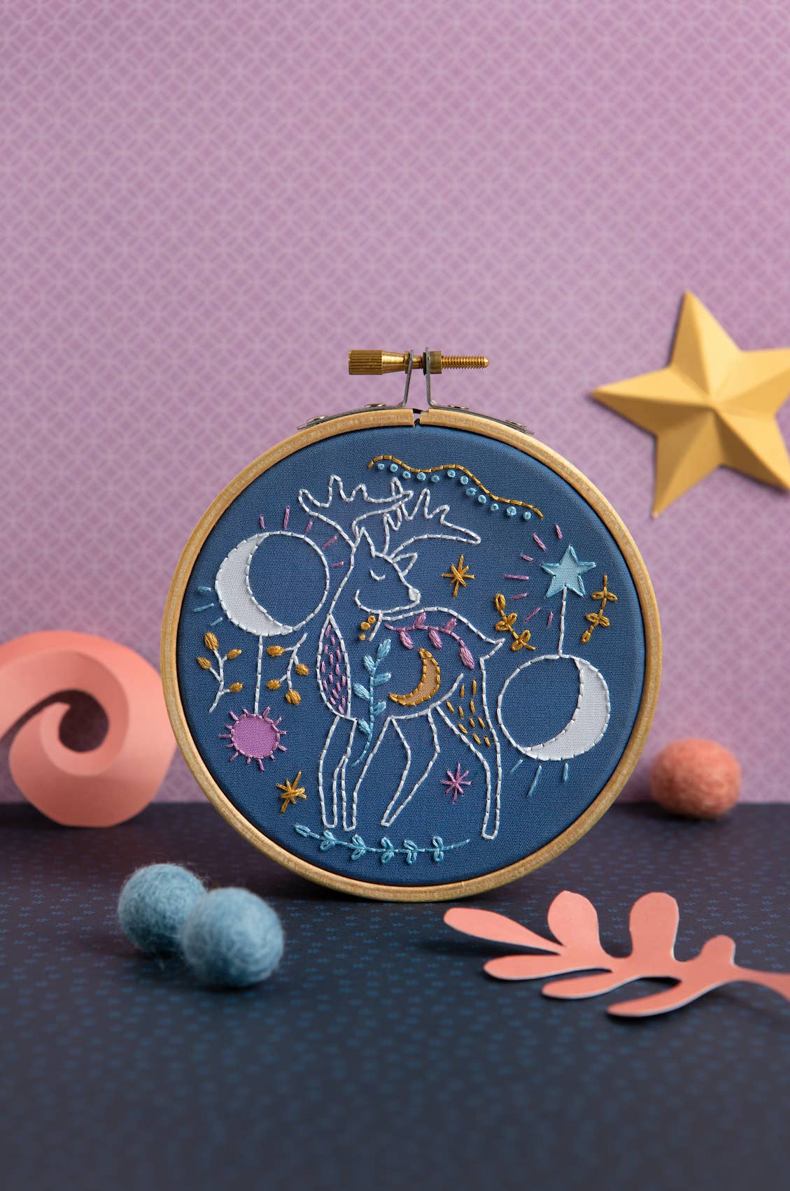 Celestial Deer Mini Embroidery Kit - Hawthorn Handmade