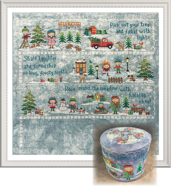 Christmas Village #3: Race 'Round the Meadow - Tiny Modernist - Cross Stitch Pattern