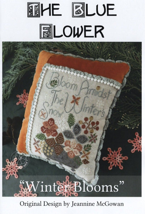 Winter Floral Cross  Cross Stitch Pattern