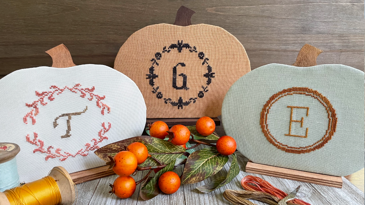 Fall Monograms - Petal Pusher - Cross Stitch Pattern